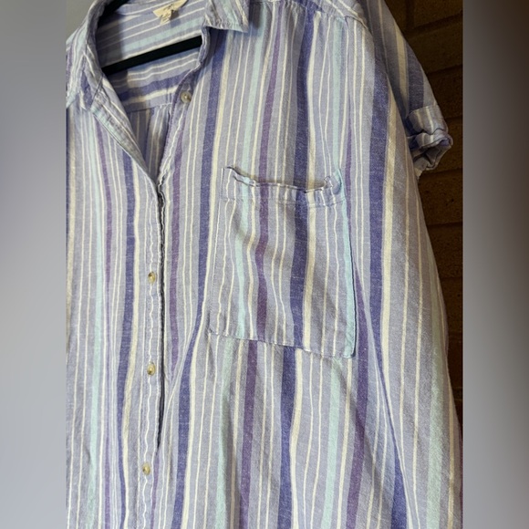 Striped Blue and White Women’s Shirt - Picture 3 of 7